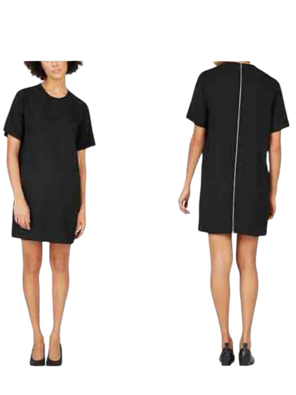 Everlane The Japanese GoWeave Zip Back Tee Dress in Black Size 0